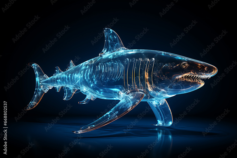 Tiburon visto a traves de Rayos X - obrazy, fototapety, plakaty 