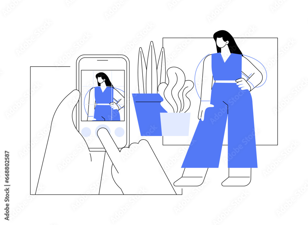 Smartphone photography isolated cartoon vector illustrations. Smartphone photography isolated cartoon vector illustrations.