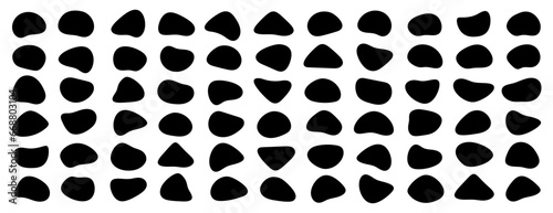 Amoeba  irregular blob shape vector illustration set