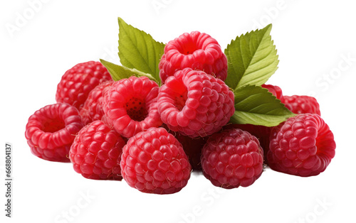 The Red Jewels of Summer All About Raspberries on a Clear Surface or PNG Transparent Background.