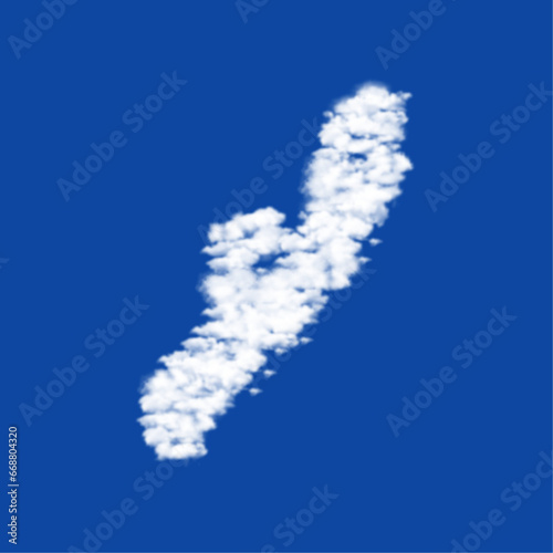 Clouds in the shape of a sex toy symbol on a blue sky background. A symbol consisting of clouds in the center. Vector illustration on blue background