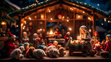 Incredibly detailed Christmas amigurumi and Nativity scenes made of plastic dolls with perfect composition and intricate beauty are trending on ArtStation