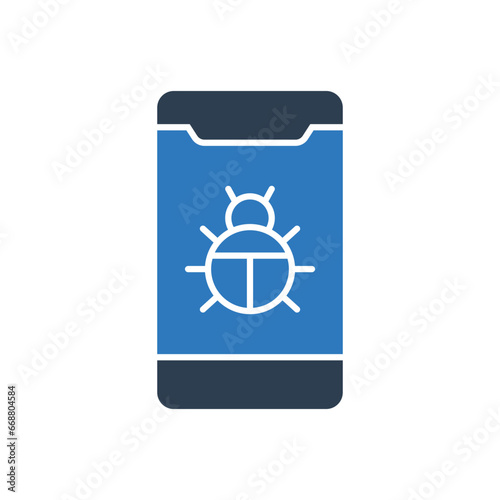 Mobile infected Virus Icon - Malware Icon