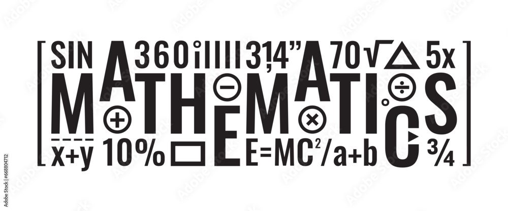 mathematics word and mathematical symbols vector mathematics word and mathematical symbols vector