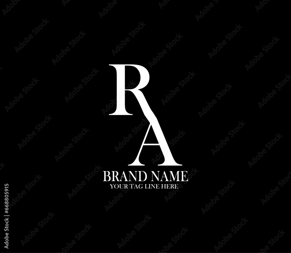 RA letter logo. Alphabet letters Initials Monogram logo. background with black RA letter logo. Alphabet letters Initials Monogram logo. background with black