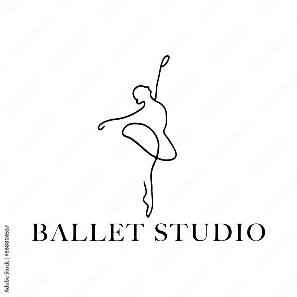 a minimal line posture woman ballet dance studio logo a minimal line posture woman ballet dance studio logo
