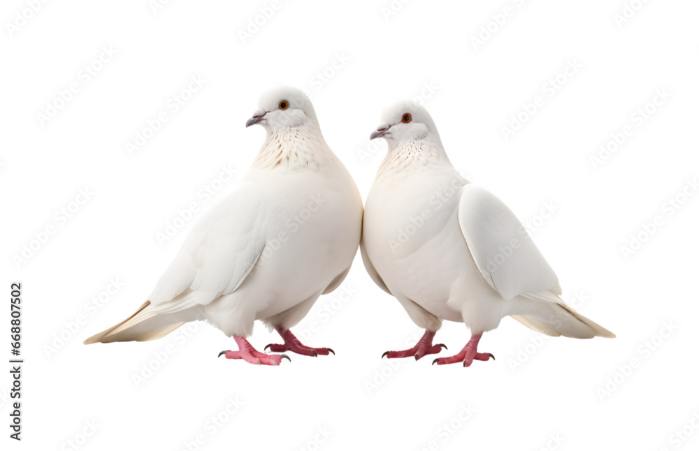 A pair of white doves are making love while sitting on a tree branch. Generative AI A pair of white doves are making love while sitting on a tree branch. Generative AI