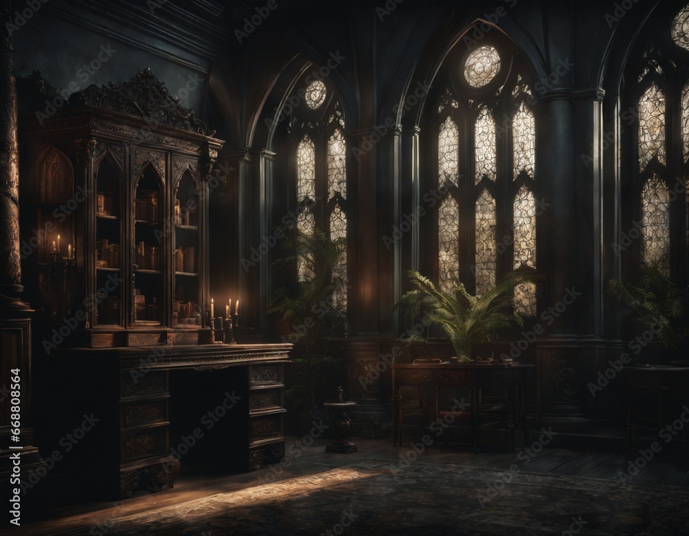 Gothic gloomy interior