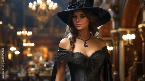 a pretty witch. it's time for helloween created by ai