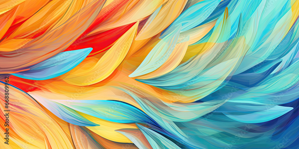 Feathery shapes in summer colors Feathery shapes in summer colors