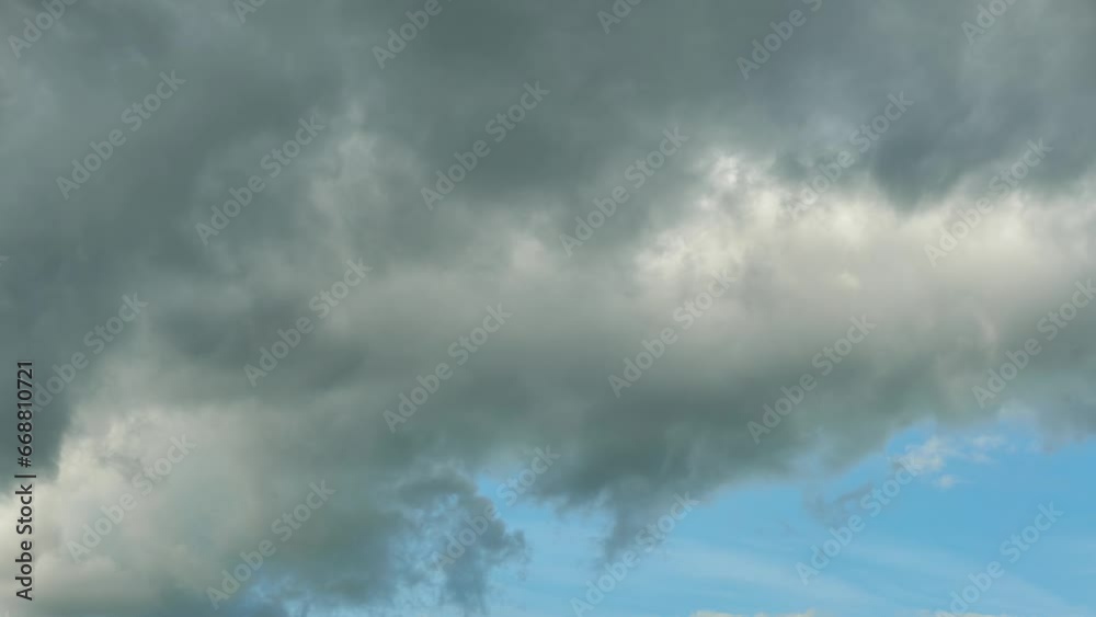 A timelapse of the movement of clouds against the blue sky on a warm summer day. View of the sky and slowly floating fluffy clouds. Climate change, the impact of climate weapons on nature. A timelapse of the movement of clouds against the blue sky on a warm summer day. View of the sky and slowly floating fluffy clouds. Climate change, the impact of climate weapons on nature.