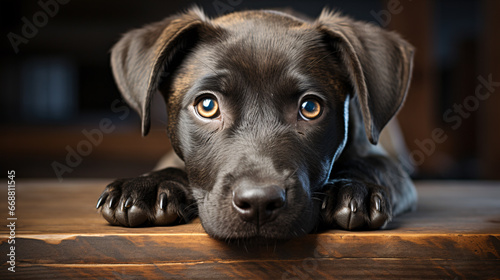 A sweet close-up of a pup with captivating, expressive peepers that will warm any project or advertisement.