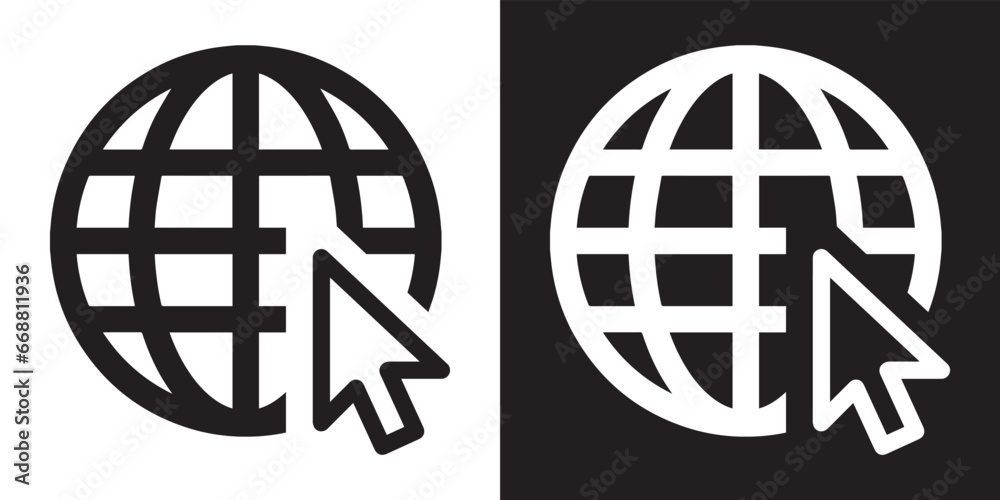 Internet icon vector. Website icon sign symbol in trendy flat style. Go to web vector icon illustration isolated on white and black background Internet icon vector. Website icon sign symbol in trendy flat style. Go to web vector icon illustration isolated on white and black background