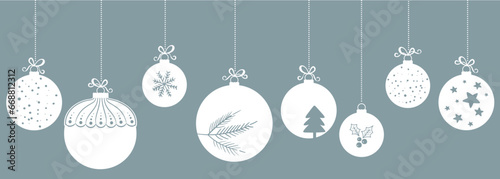 Beautiful christmas balls banner garland. For Marry christmas idea.