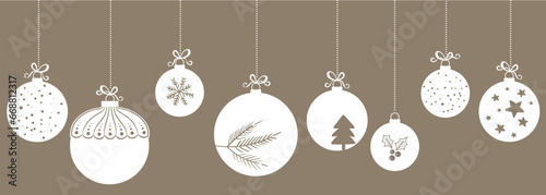 Beautiful christmas balls banner garland. For Marry christmas idea.