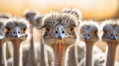 portrait of funny ostrich