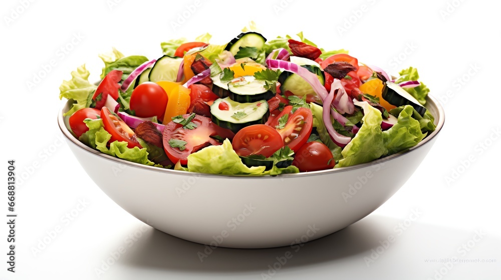 vegetable salad white background Generate AI vegetable salad white background Generate AI