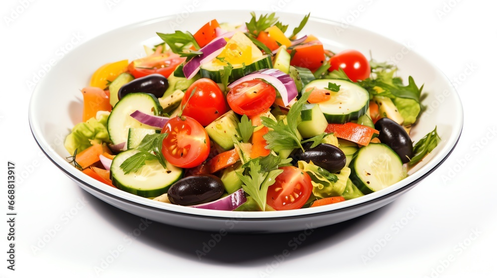 vegetable salad white background Generate AI 