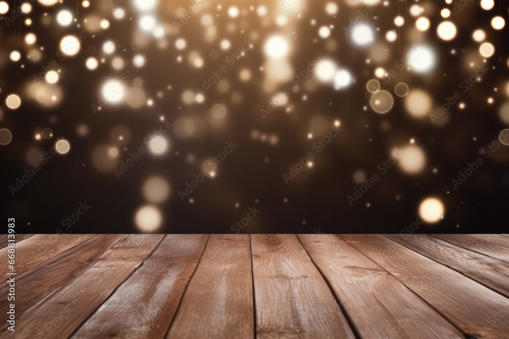 A Wooden Floor With Lights On It A Wooden Floor With Lights On It