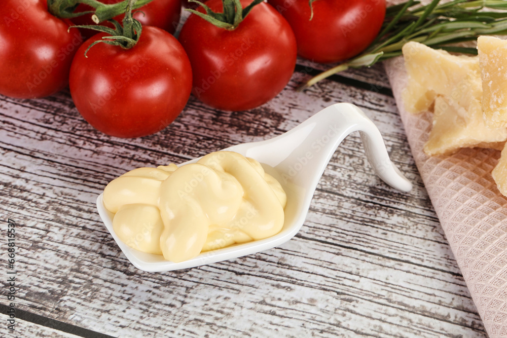 Cheese sauce in the bowl Cheese sauce in the bowl