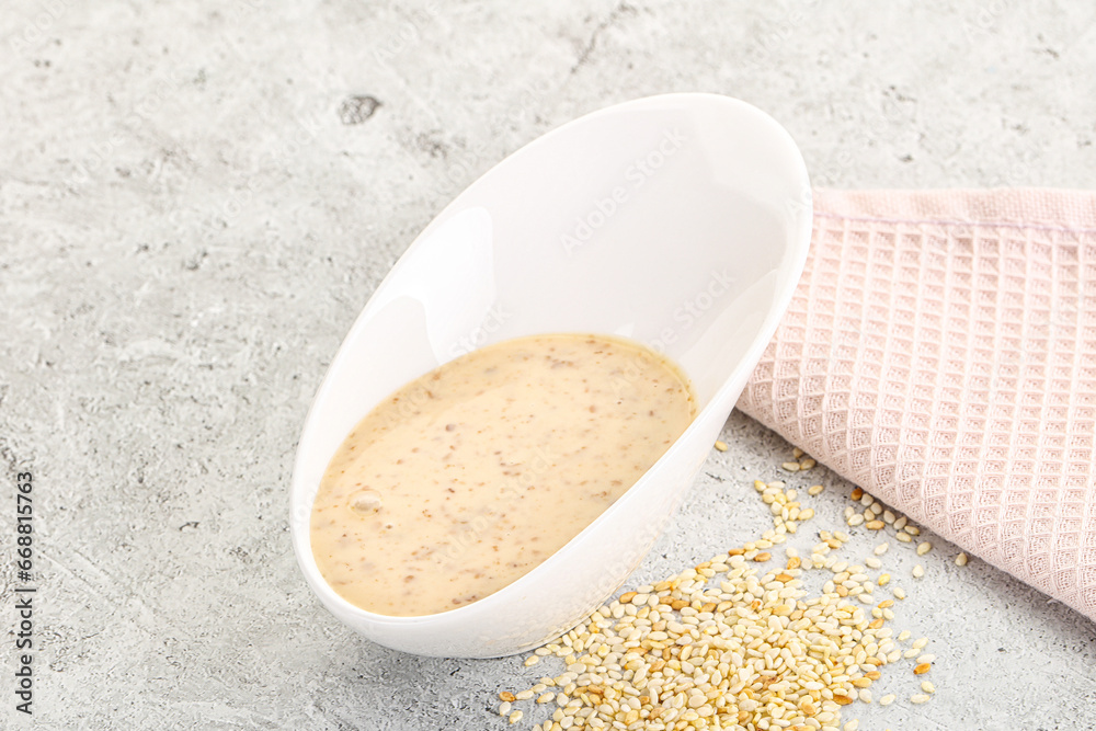 Sesame sauce in the bowl Sesame sauce in the bowl