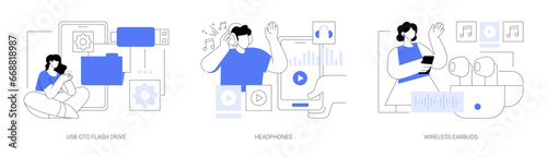 Gadgets and accessories isolated cartoon vector illustrations se