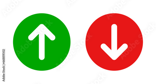 Green up and red down arrow