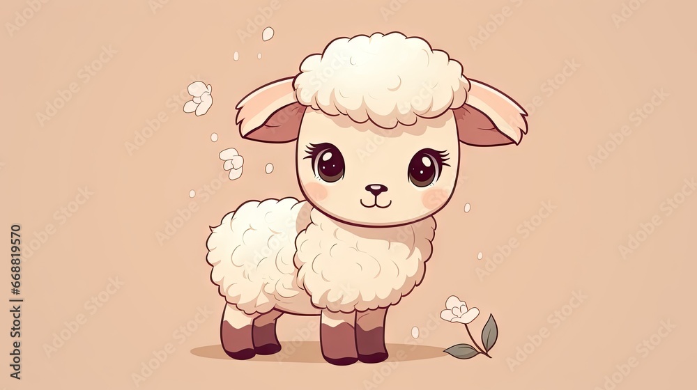  a cartoon sheep with a sad look on it's face.  generative ai