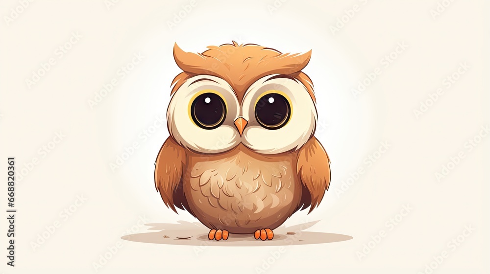 an owl with big eyes sitting on a white surface with a light background. generative ai an owl with big eyes sitting on a white surface with a light background. generative ai