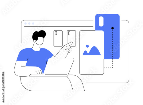 Smartphone skins isolated cartoon vector illustrations.