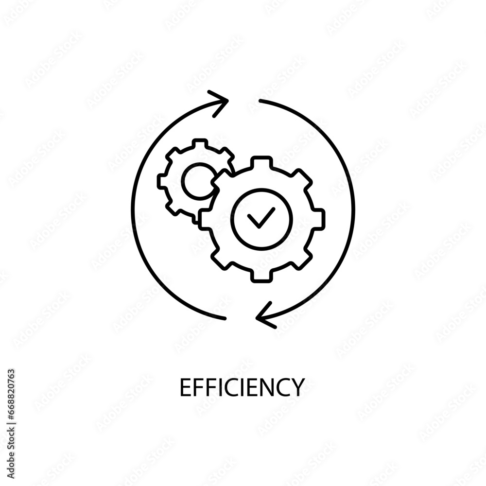 Efficiency concept line icon. Simple element illustration. Efficiency concept outline symbol design. Efficiency concept line icon. Simple element illustration. Efficiency concept outline symbol design.