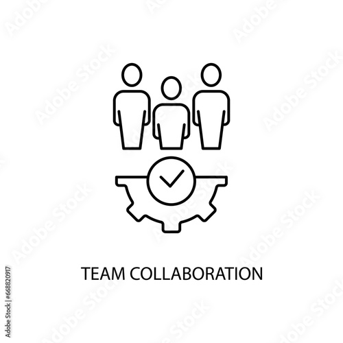 collaboration concept line icon. Simple element illustration. collaboration graph concept outline symbol design.