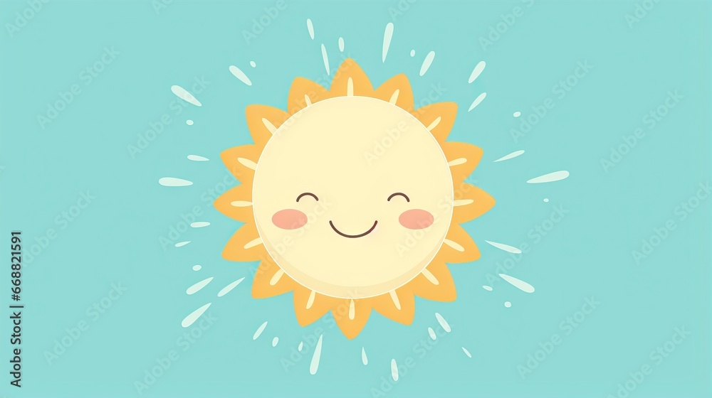 a cartoon sun with a happy face on a blue background. generative ai a cartoon sun with a happy face on a blue background. generative ai