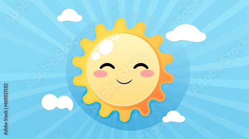  a cartoon sun with a happy face on a sunny day. generative ai
