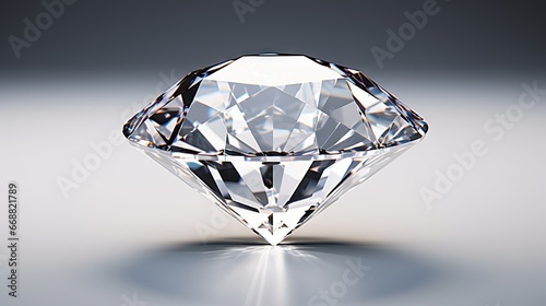  a diamond on a reflective surface with a reflection on it.  generative ai