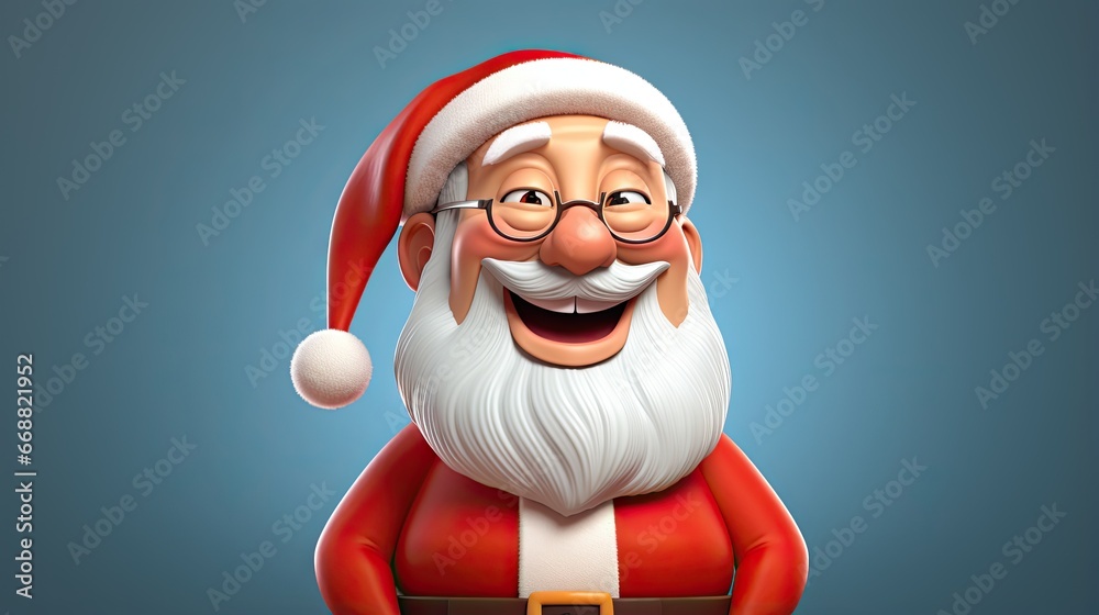 a cartoon santa clause with glasses and a beard and mustache. generative ai a cartoon santa clause with glasses and a beard and mustache. generative ai