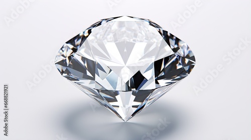  a diamond on a white background with a reflection in it.  generative ai