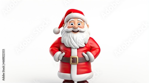  a santa clause figurine is standing with his hands on his hips. generative ai