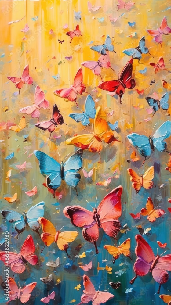 colorful butterflies background