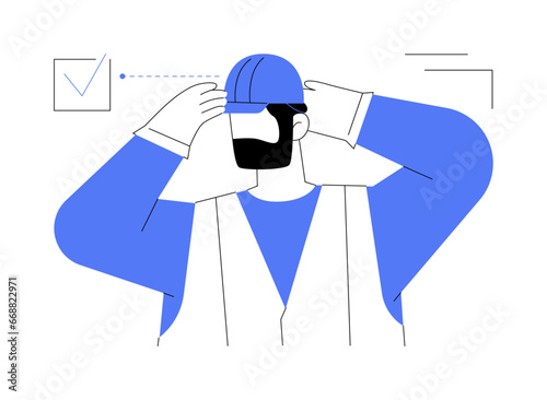 Hard hat abstract concept vector illustration.