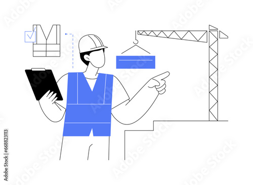 Reflective vest abstract concept vector illustration.