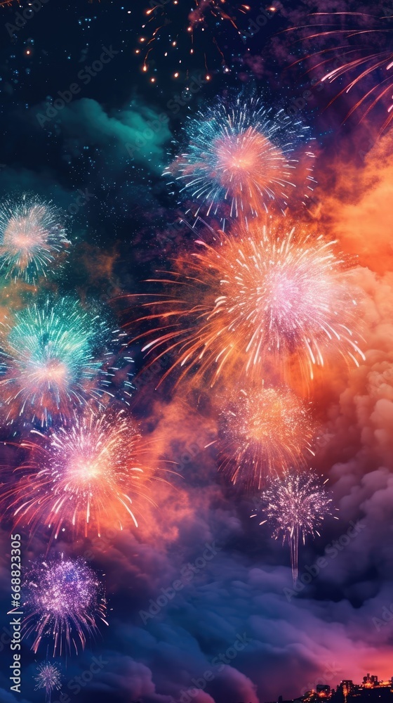 Fototapeta premium colorful firework burst