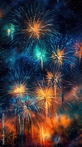 colorful firework burst