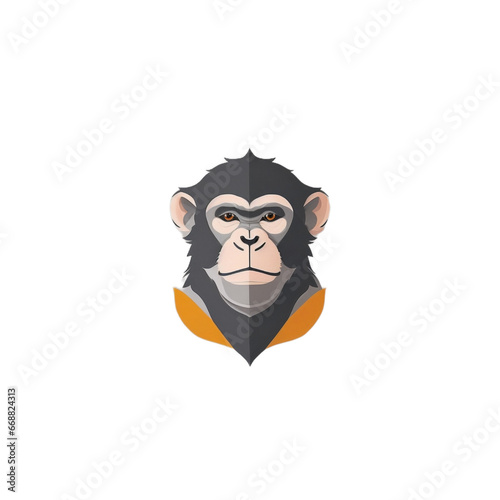 Monkey head logo PNG image transparent background