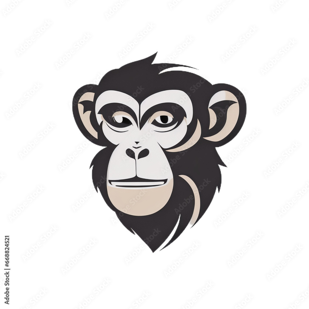 Monkey head logo PNG image transparent background