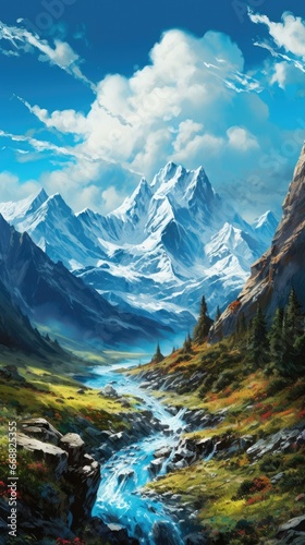 beautiful mountains landscape