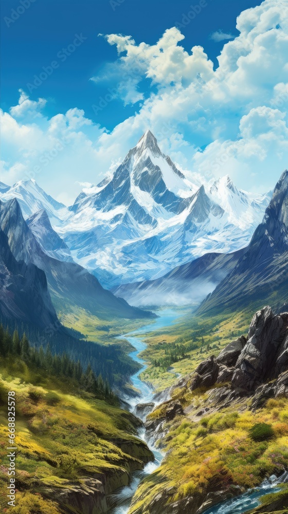 beautiful mountains landscape