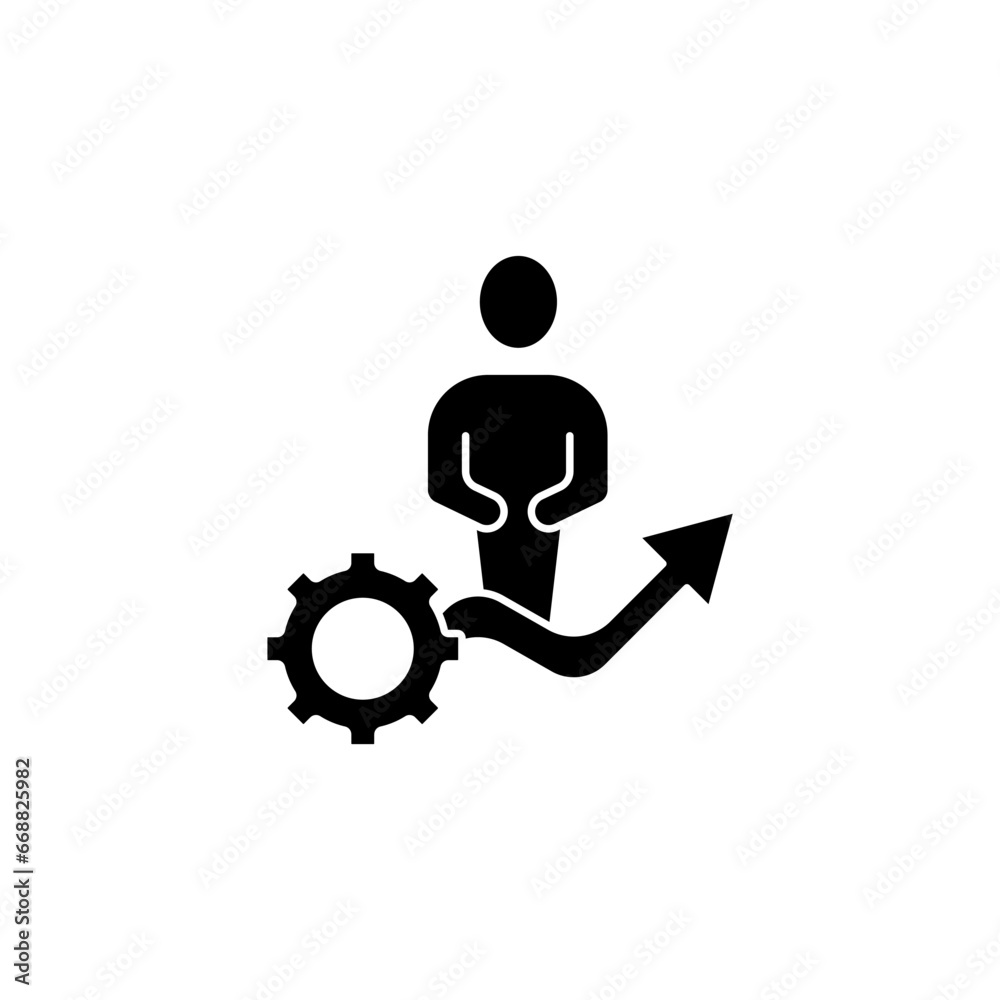 Human Productivity concept line icon. Simple element illustration.Human Productivity concept outline symbol design.