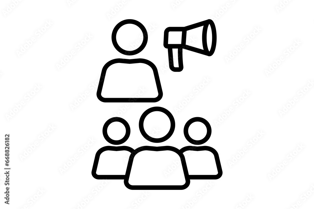 Fototapeta premium Marketing icon. icon related to marketing. Line icon style. Simple vector design editable