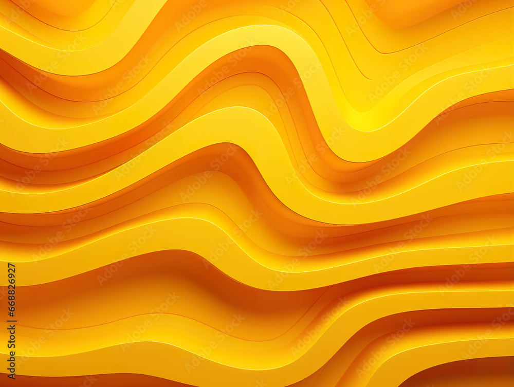 Yellow elegant 3d texture waves curve backround. Generative Ai Yellow elegant 3d texture waves curve backround. Generative Ai
